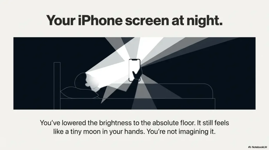 make iPhone screen dimmer than minimum