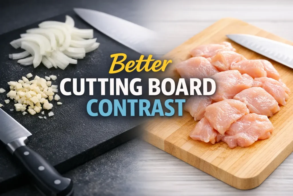 best cutting board color for low vision
