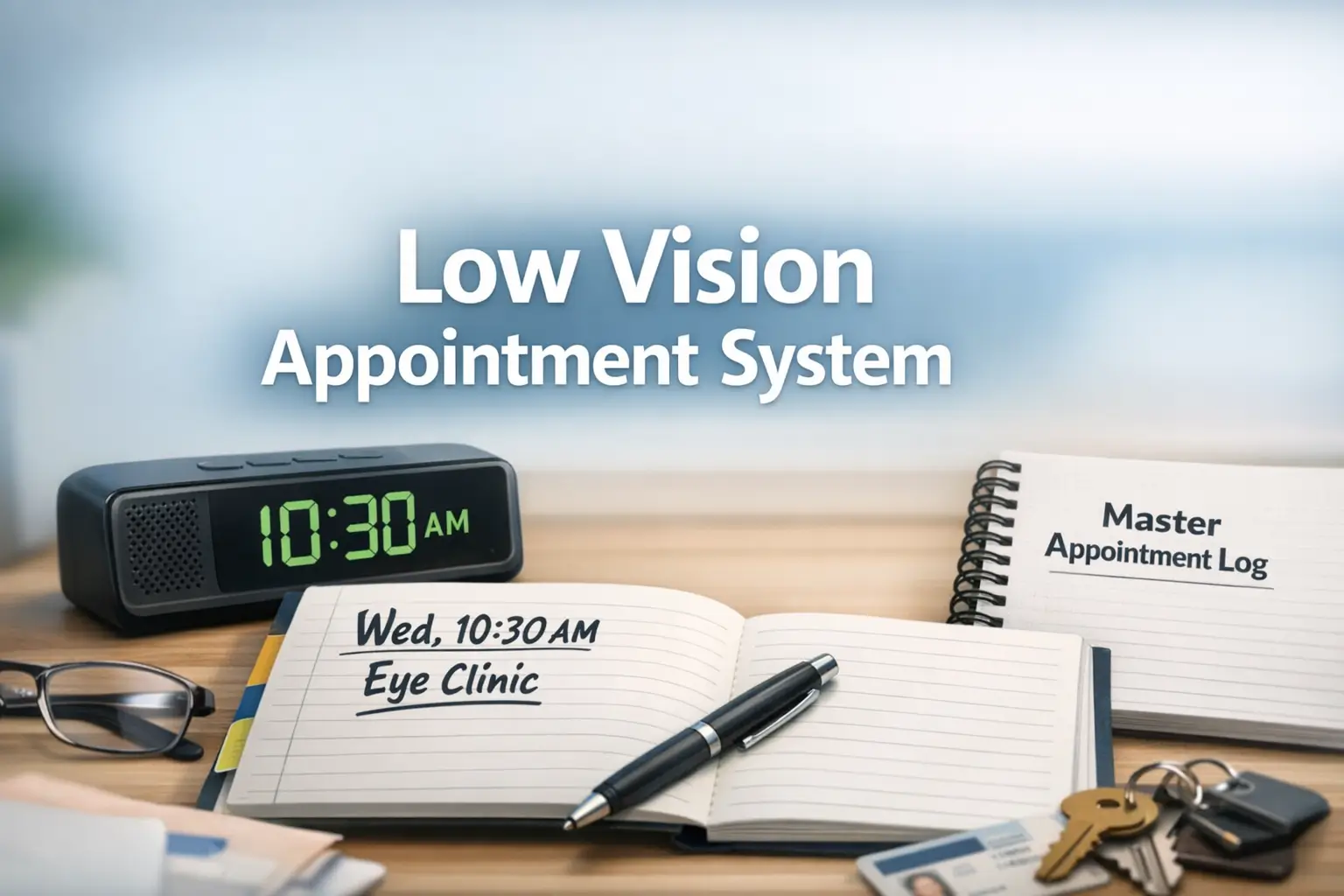 low vision calendar system for appointments without smartphone