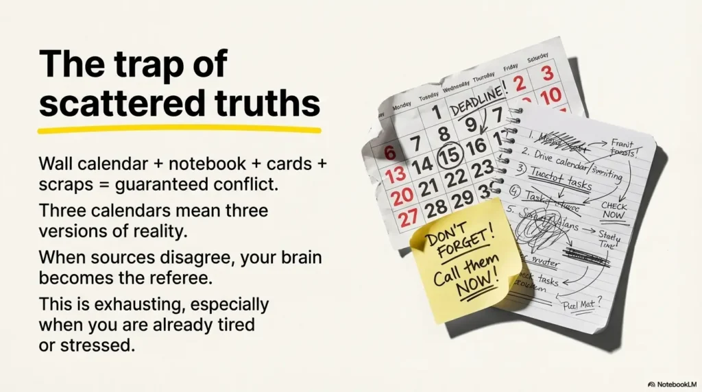 low vision calendar system for appointments without smartphone