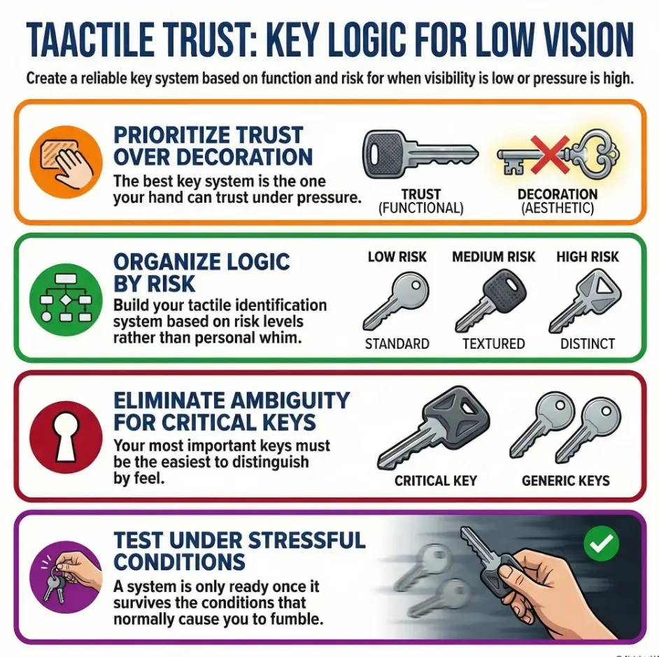 low vision key identification system