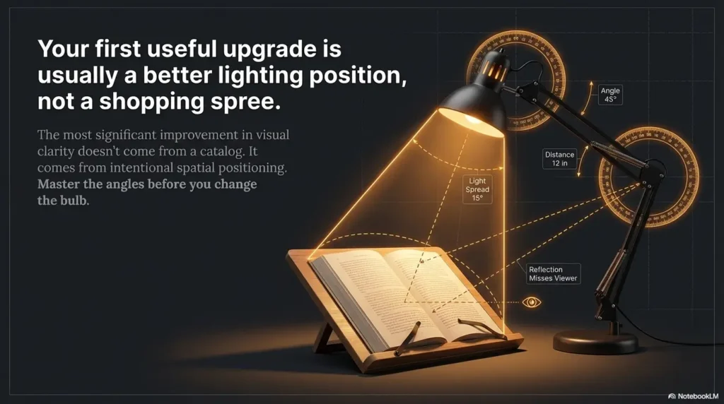 reading lamp position for central vision loss