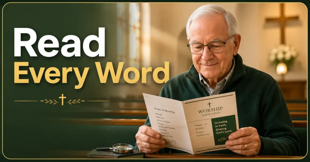church bulletin reading tips