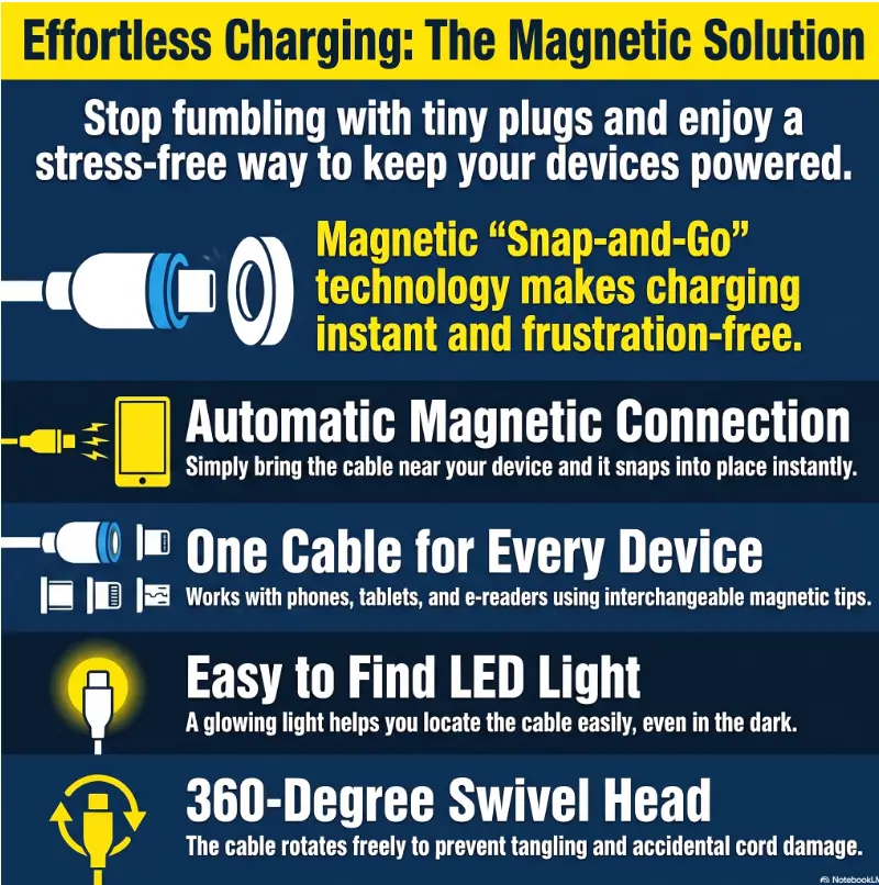 magnetic charging cable for seniors