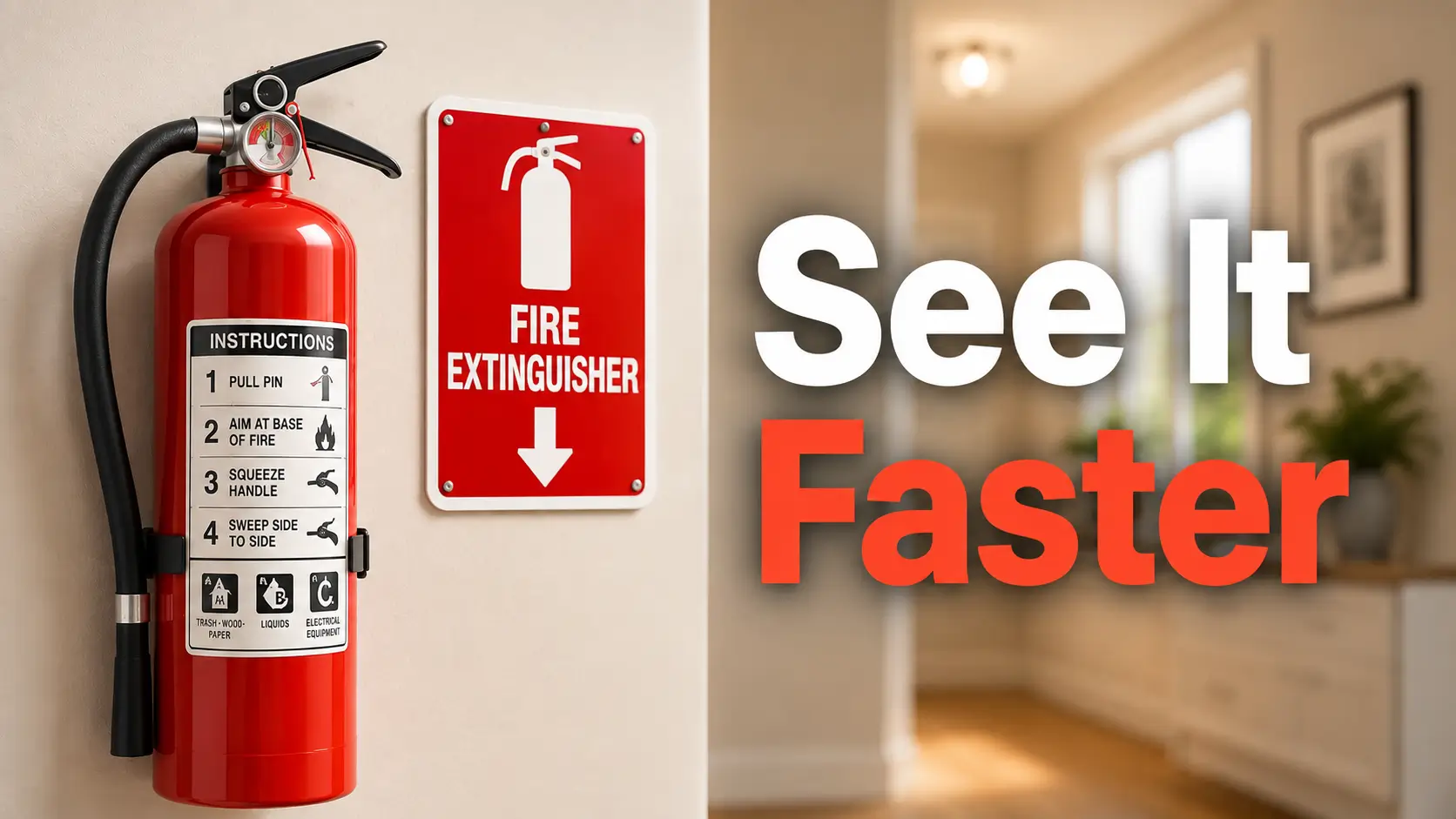 Fire extinguisher labels for seniors